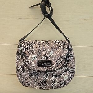 Marc Jacobs Black and White Crossbody Bag with Textured Design